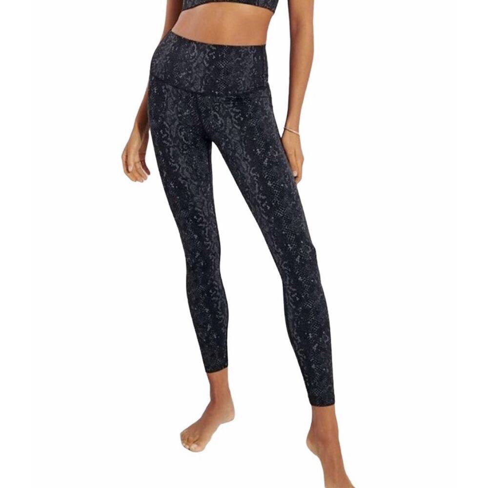 Varley Luna Black Viper Leggings M Snakeskin Athleisure Yoga Gym Stretch